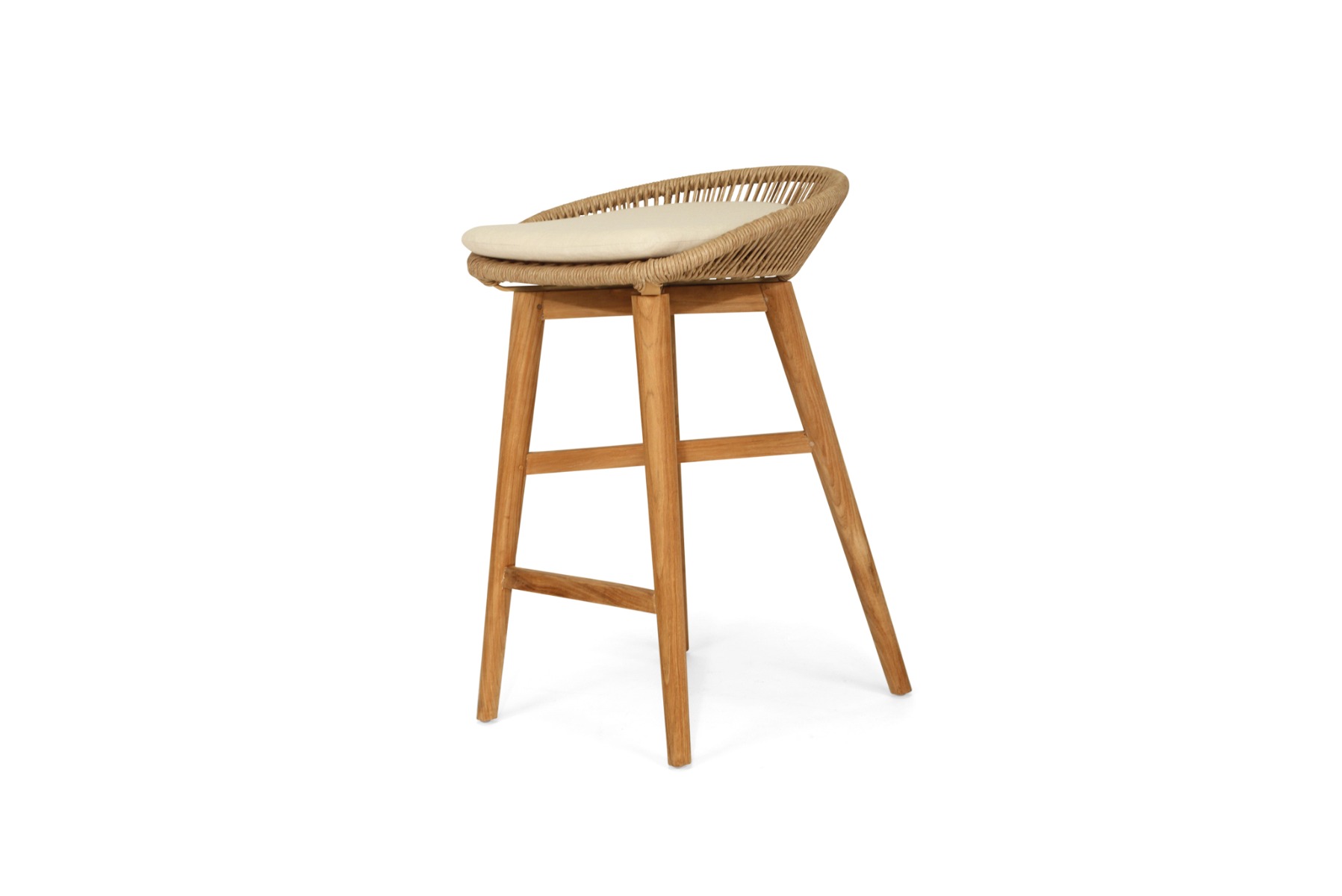 Taylor Backless Counter Stool Indoor/Outdoor Natural, Width 51cm x Depth 52cm x Height 76cm - Image 8
