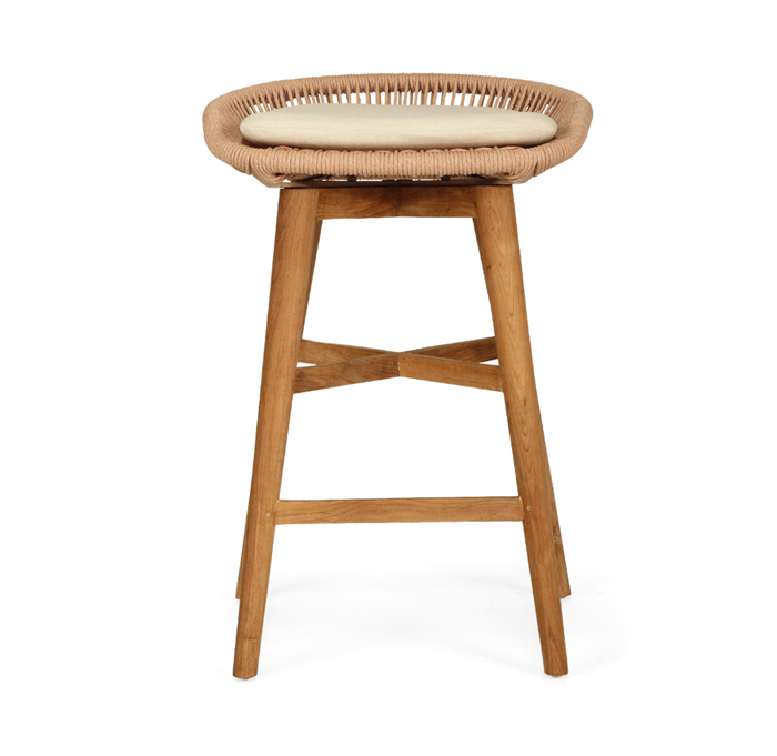 Taylor Backless Counter Stool Indoor/Outdoor Apricot, Width 51cm x Depth 52cm x Height 76cm