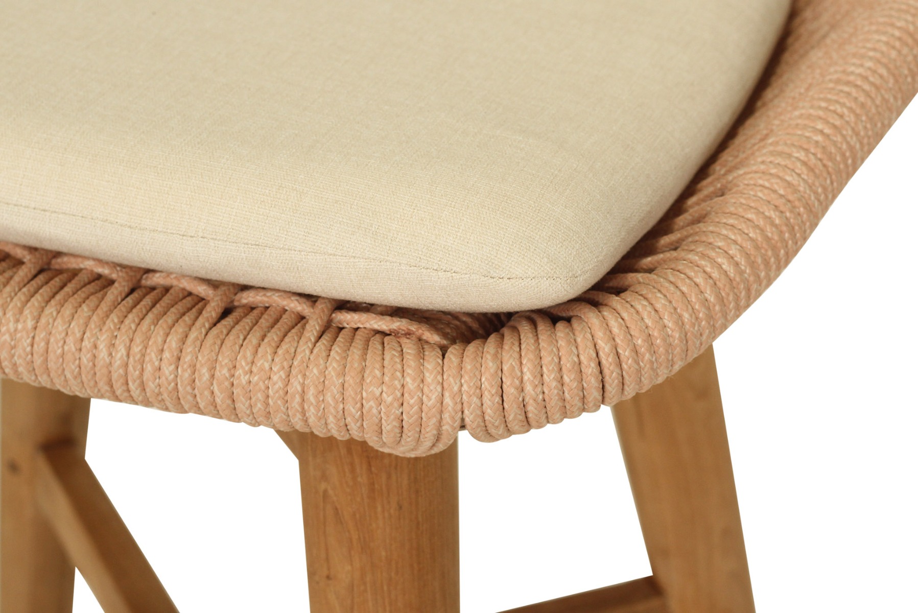 Taylor Backless Counter Stool Indoor/Outdoor Apricot, Width 51cm x Depth 52cm x Height 76cm - Image 3