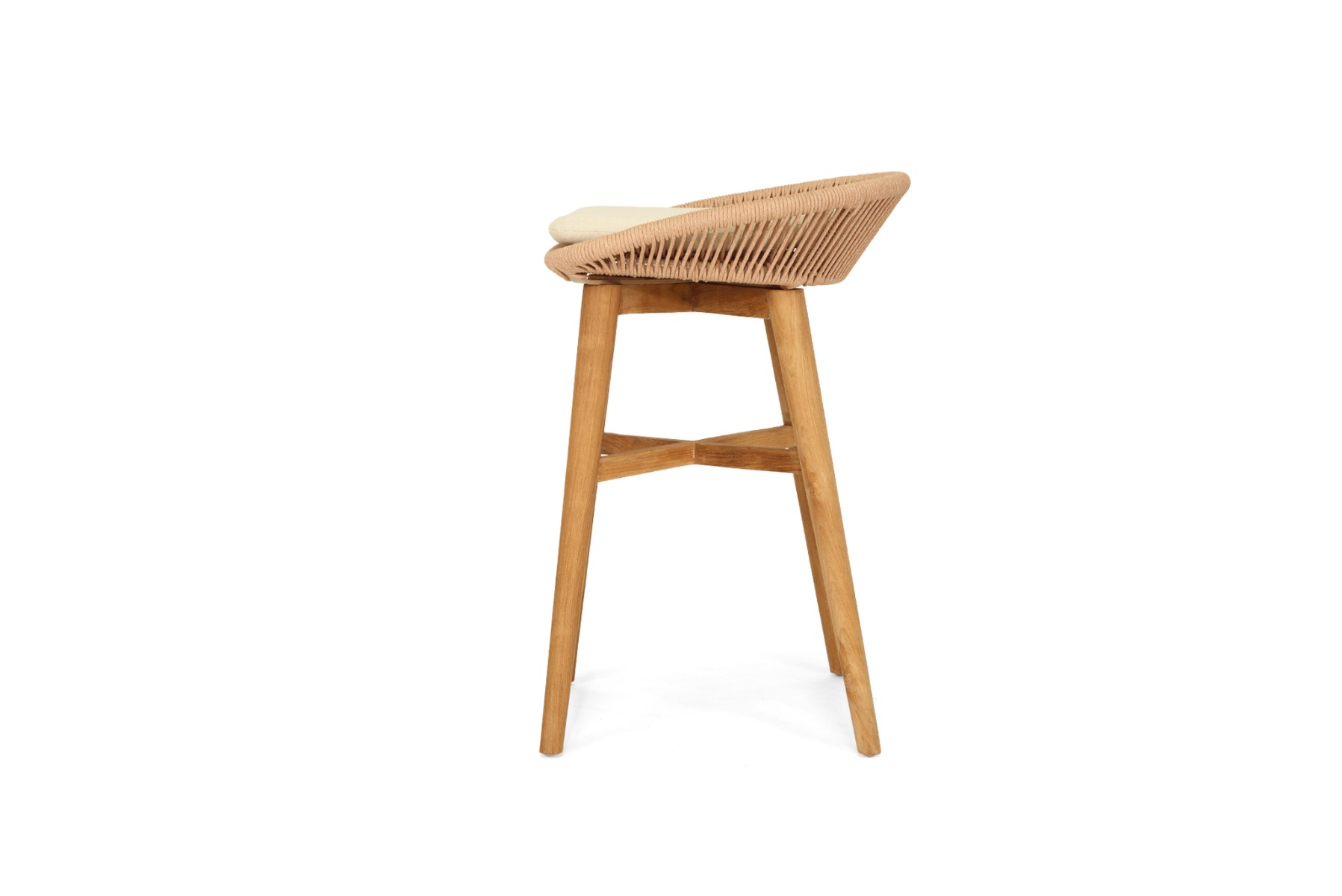 Taylor Backless Counter Stool Indoor/Outdoor Apricot, Width 51cm x Depth 52cm x Height 76cm - Image 6