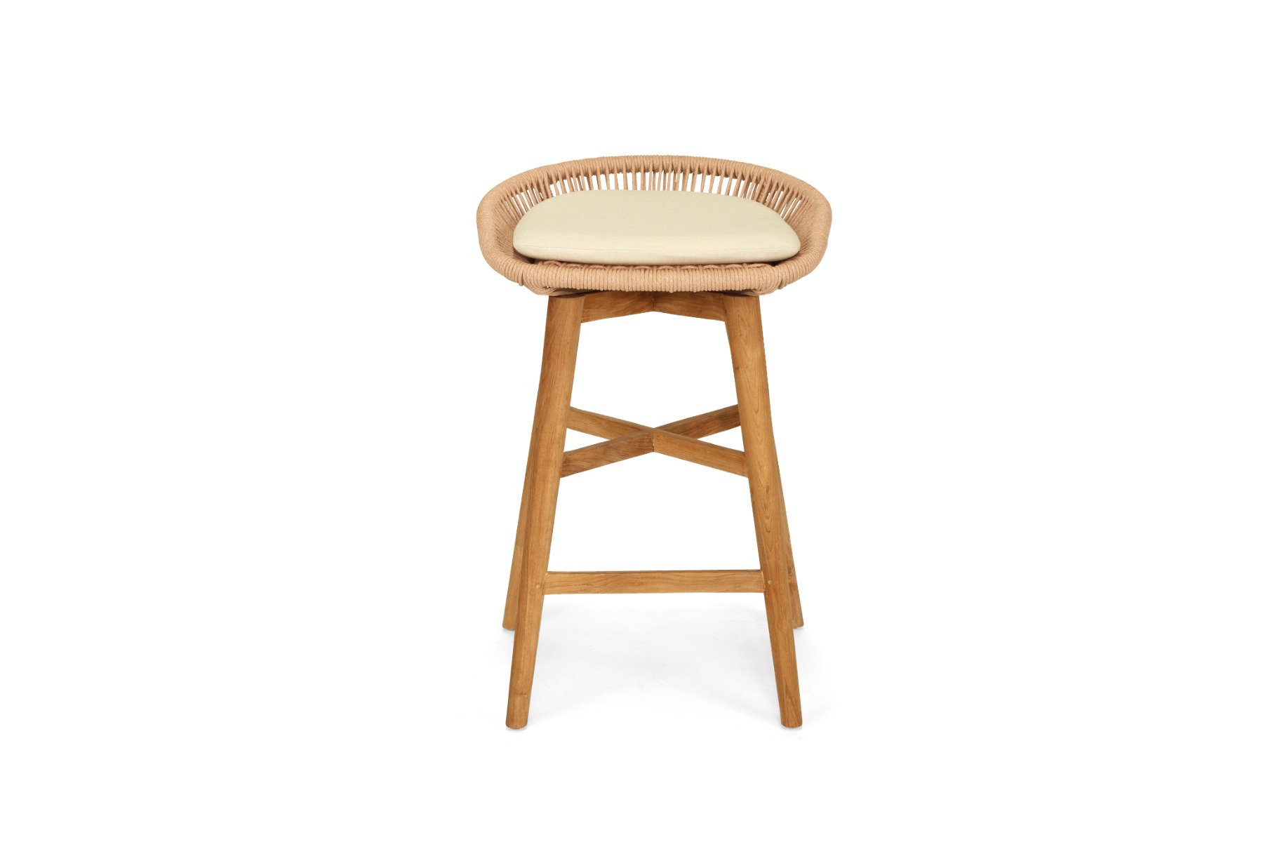 Taylor Backless Counter Stool Indoor/Outdoor Apricot, Width 51cm x Depth 52cm x Height 76cm - Image 7