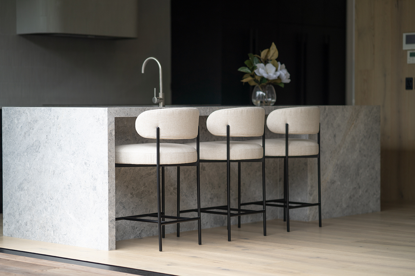 Soho Counter Stool Linen, W 55cm x D 52cm x H 91cm - Image 2