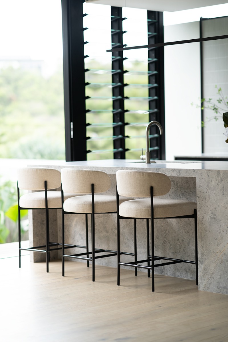 Soho Counter Stool Linen, W 55cm x D 52cm x H 91cm - Image 12