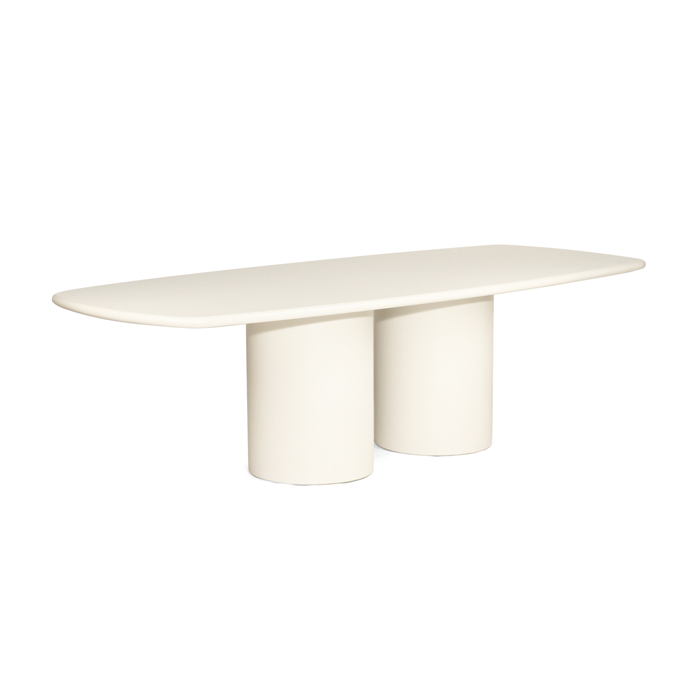 Lorenzo Organic Rectangle Dining Table Ivory, W 270cm x D 110cm x H 75cm