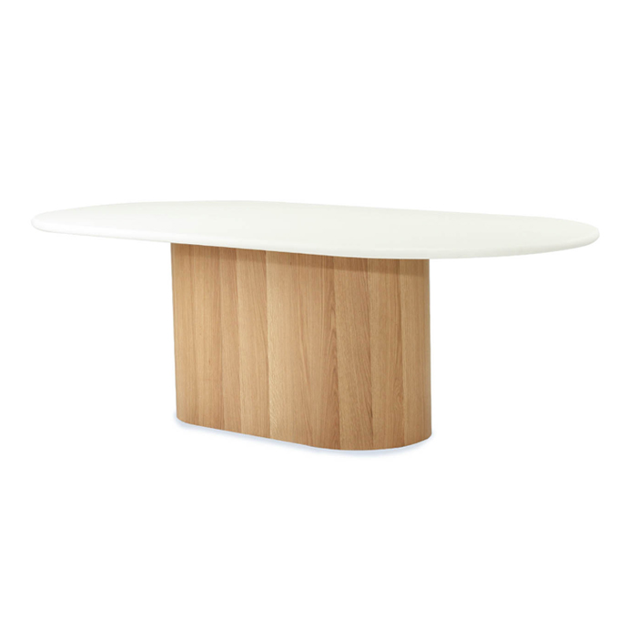 Harlow Oval Dining Table Natural Oak Base, Width 280cm x Depth 120cm x Height 76cm