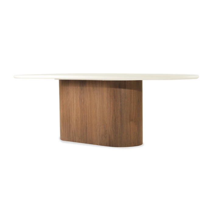 Harlow Oval Dining Table Walnut Base, Width 280cm x Depth 120cm x Height 76cm