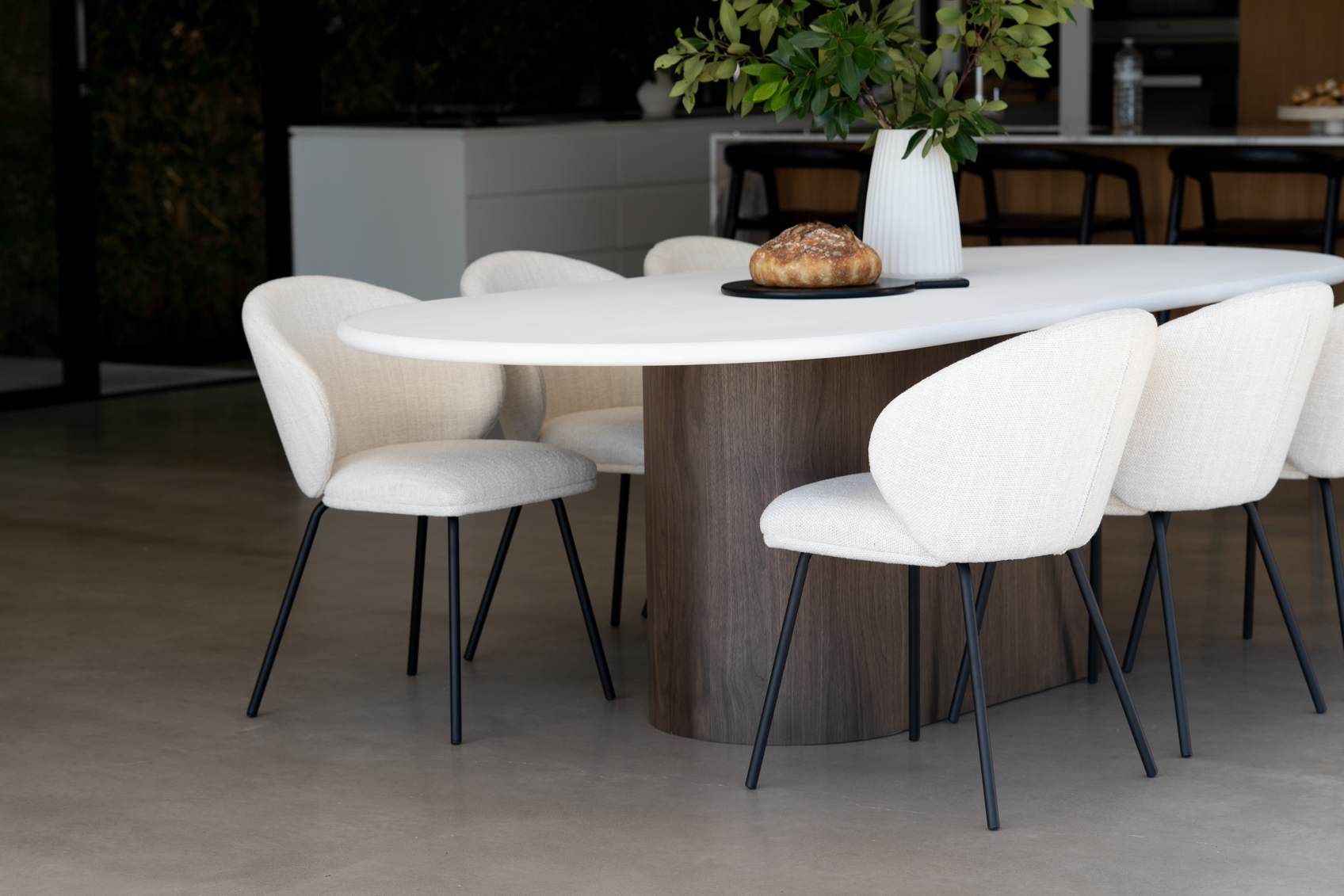 Harlow Oval Dining Table Walnut Base, Width 280cm x Depth 120cm x Height 76cm - Image 6