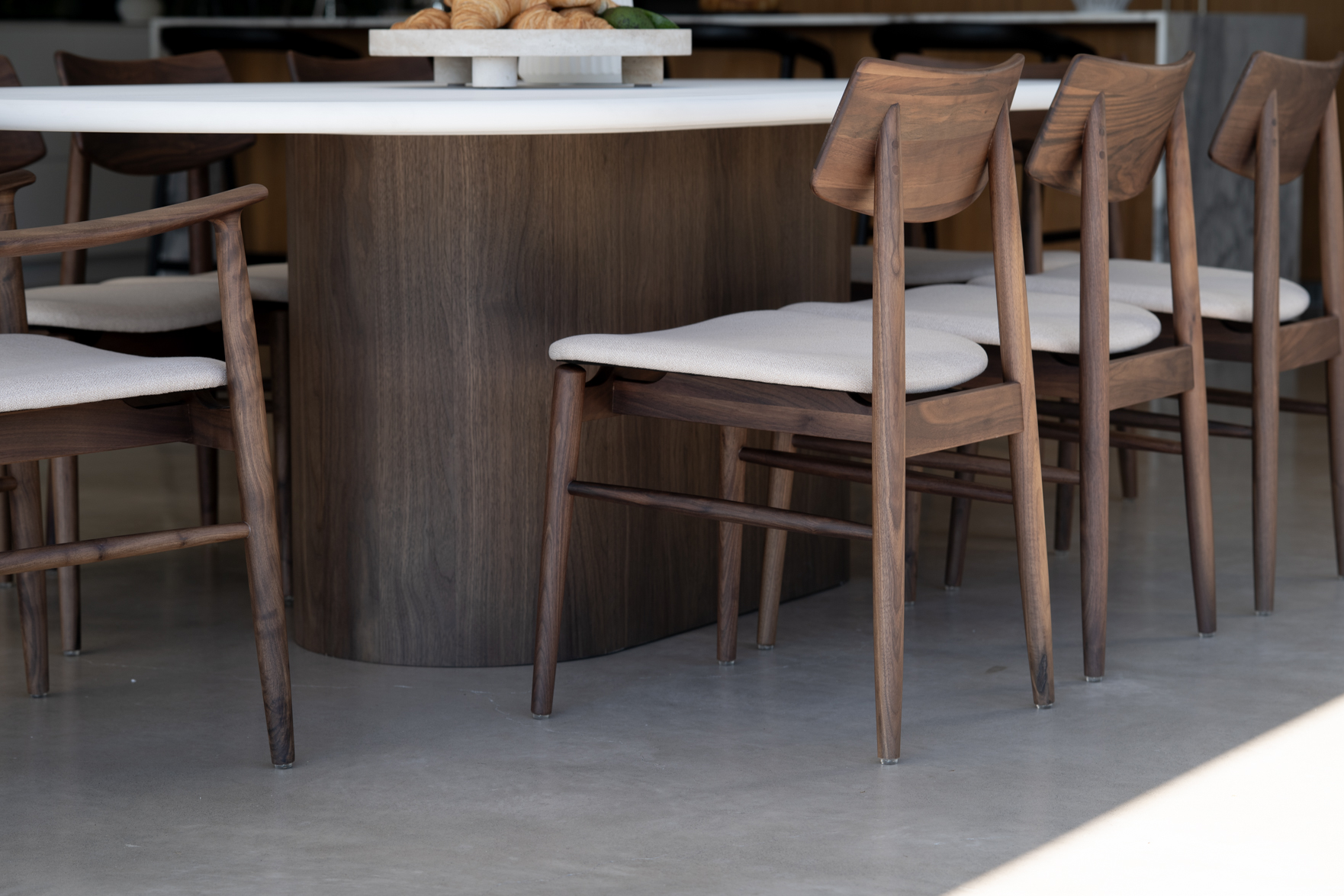 Harlow Oval Dining Table Walnut Base, Width 280cm x Depth 120cm x Height 76cm - Image 9