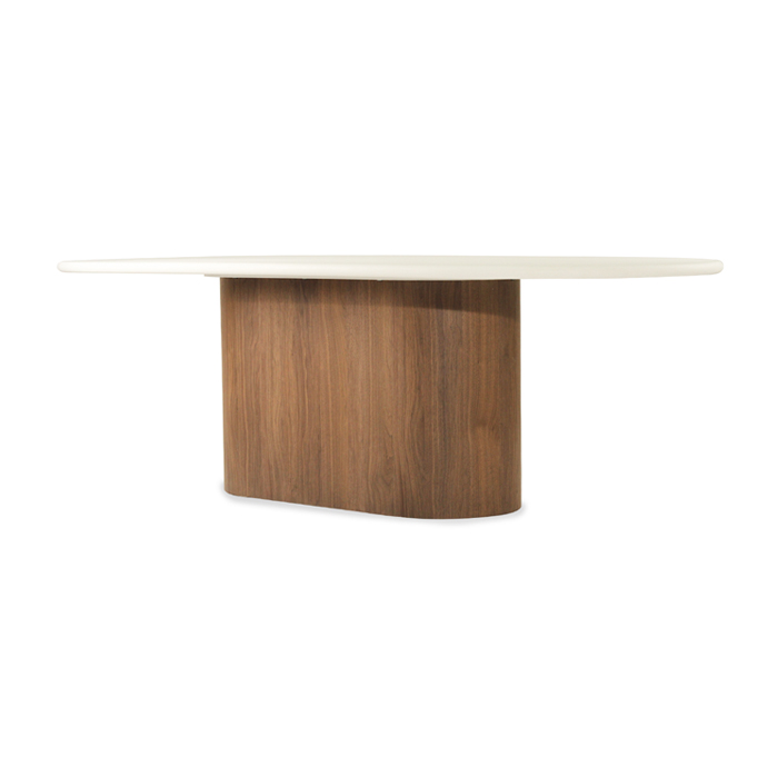 Harlow Oval Dining Table Walnut Base, Width 240cm x Depth 110cm x Height 76cm