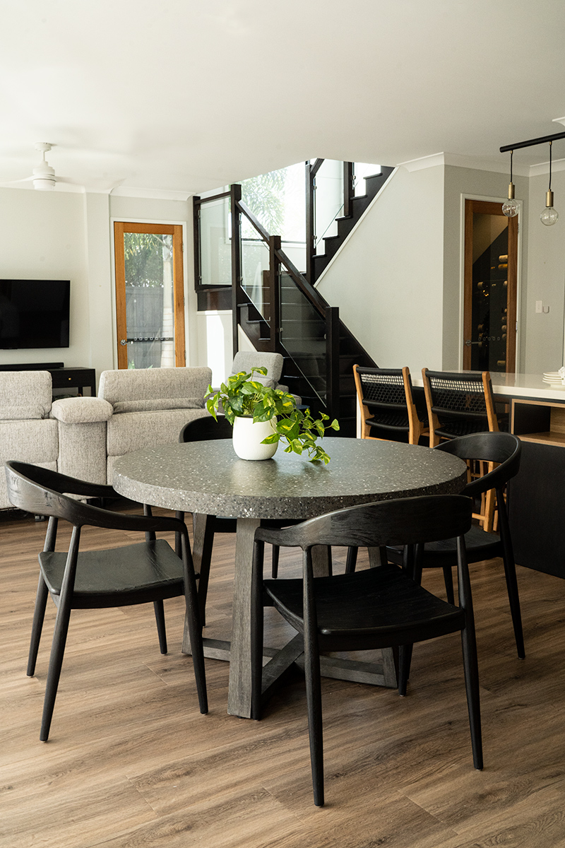 1.2m eTerrazzo Elkstone Round Dining Table – Apollo Black with Black Wash Legs - Image 4