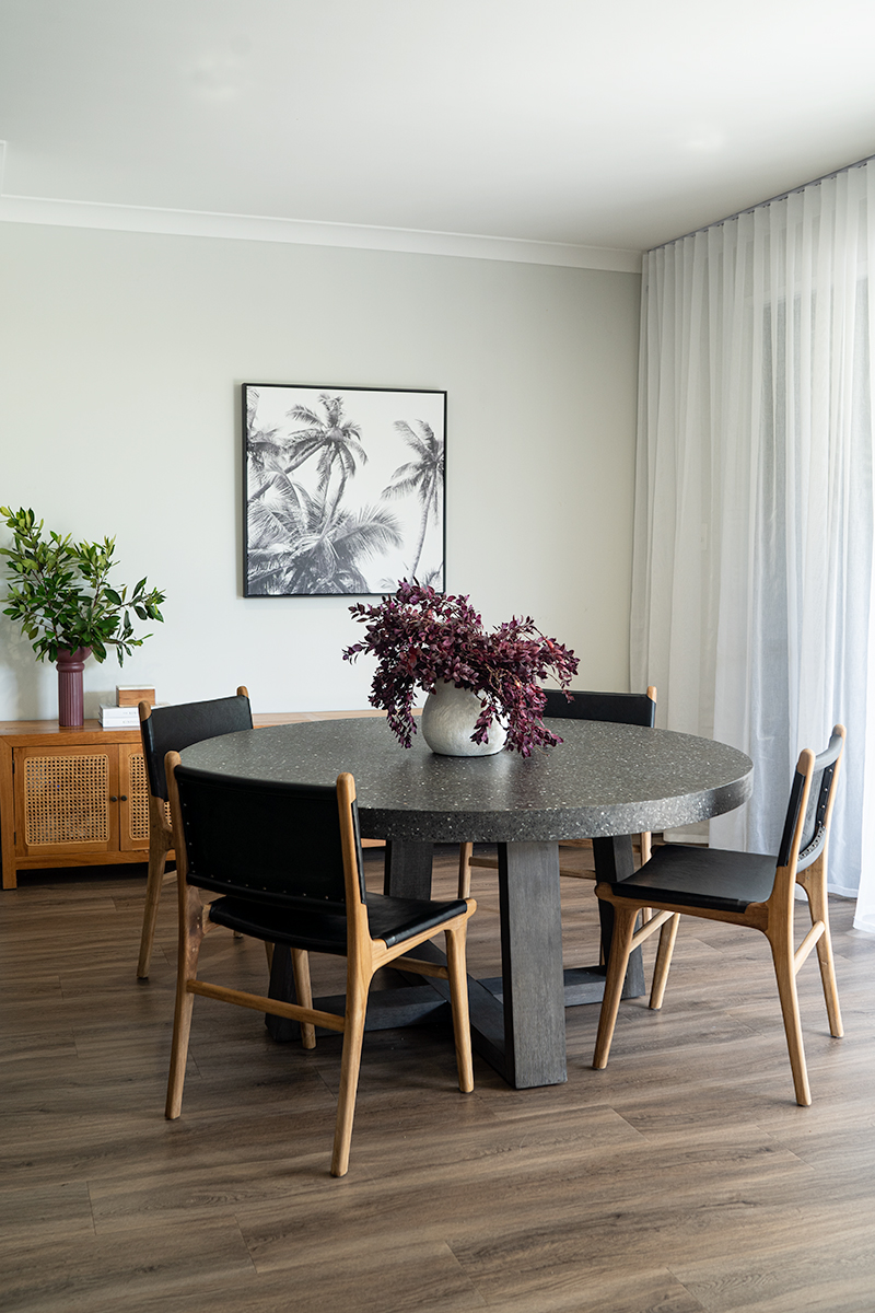 1.2m eTerrazzo Elkstone Round Dining Table – Apollo Black with Black Wash Legs - Image 6