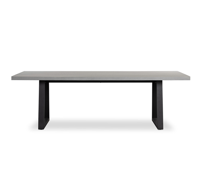 2.4m Sierra Elkstone Rectangular Dining Table – Pebble Grey with Black Powder-Coated Legs