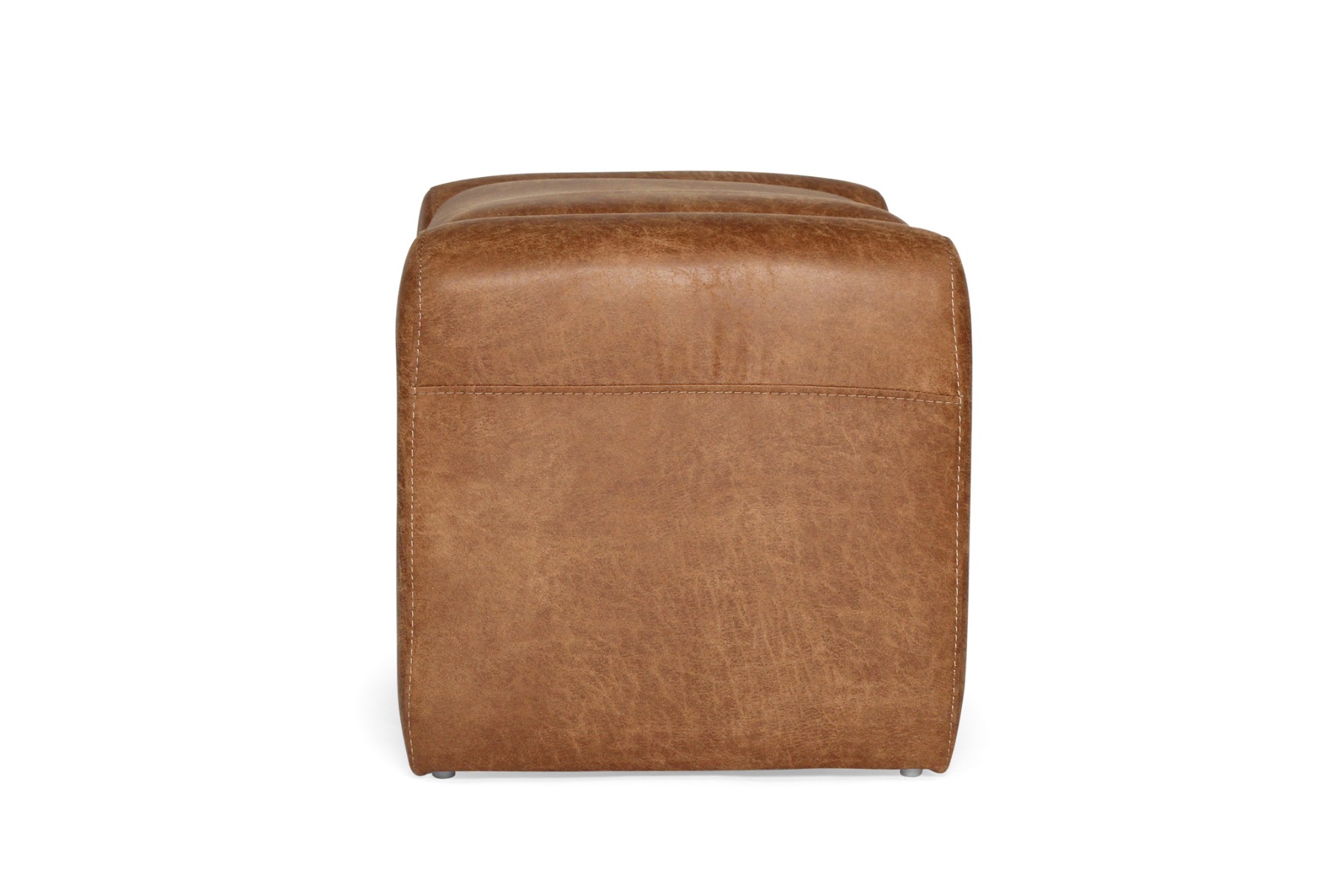 Freja Ottoman Cognac Leather, W 78cm x D 45cm x H 50cm - Image 6