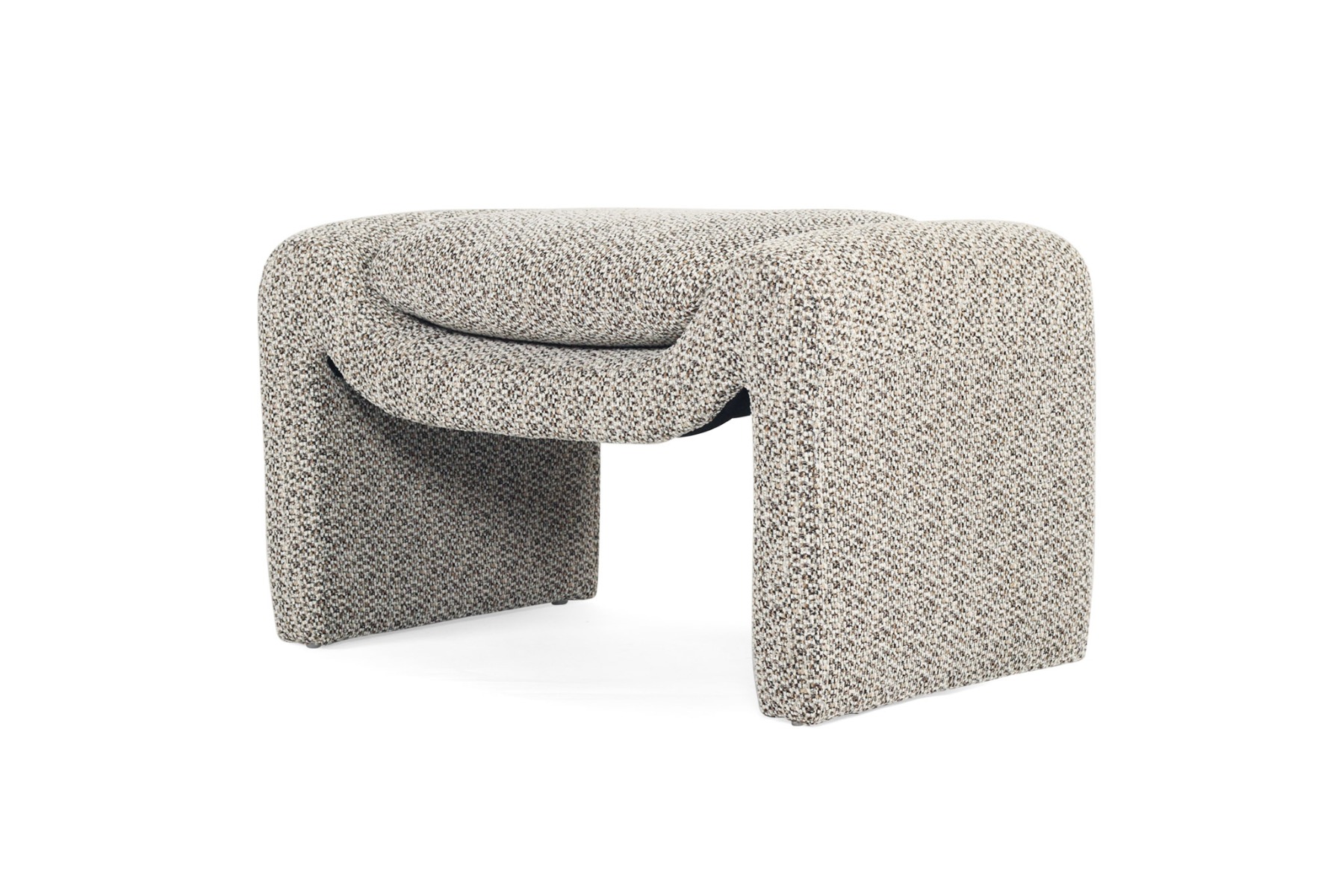 Freja Ottoman Mottled Taupe, W 78cm x D 45cm x H 50cm - Image 5