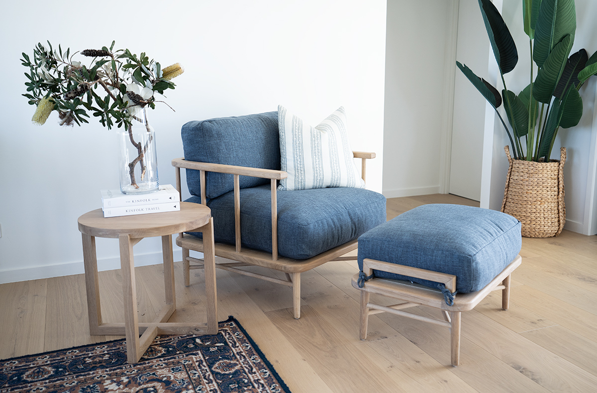 Ocea Armchair Ink Blue Cushions, Width 80cm x Depth 80cm x Height - Image 9