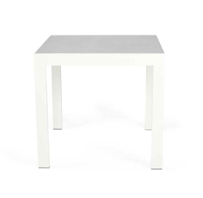 Roberto Outdoor Dining Table Pearl White, L 80cm x W 86cm x H 76cm