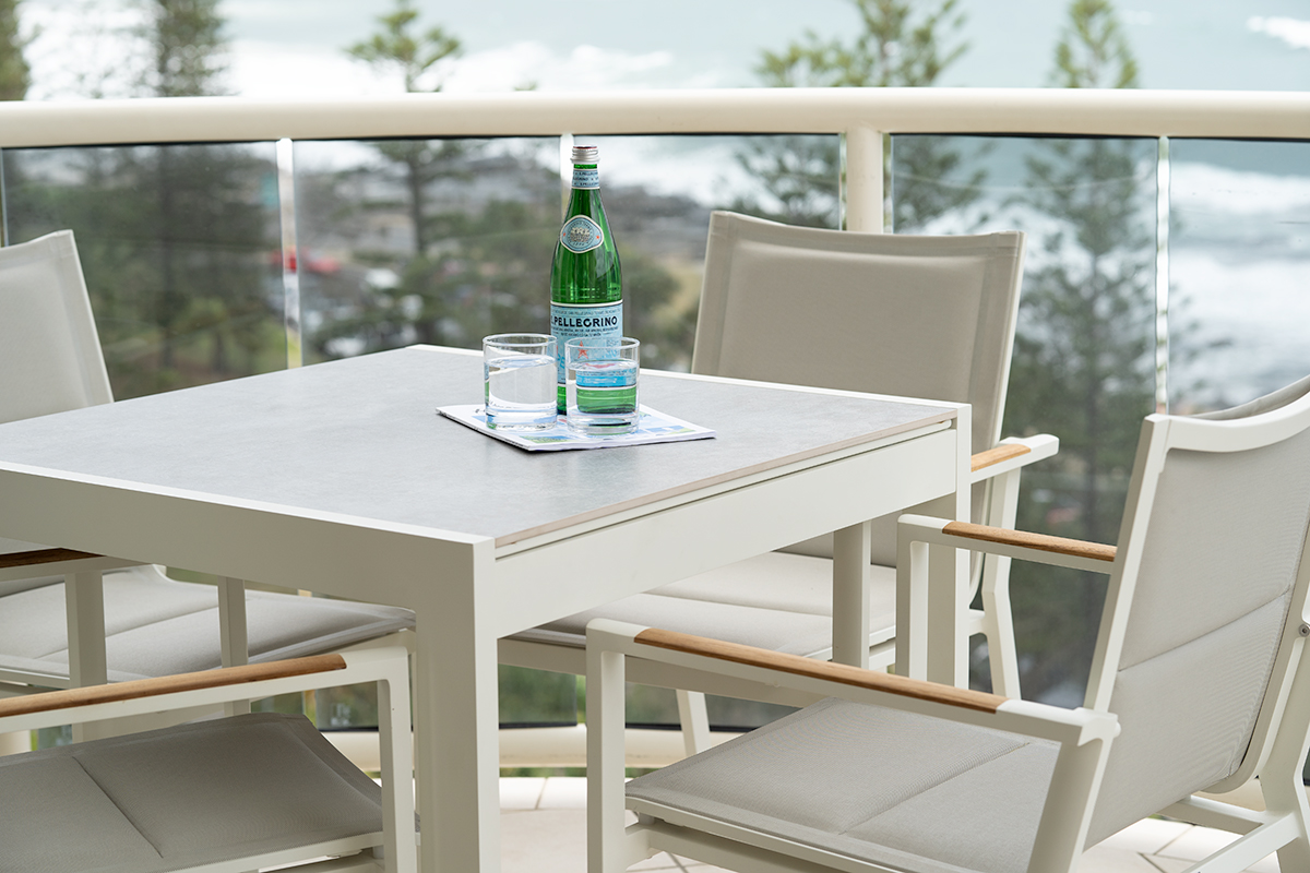 Roberto Outdoor Dining Table Pearl White, L 80cm x W 86cm x H 76cm - Image 11