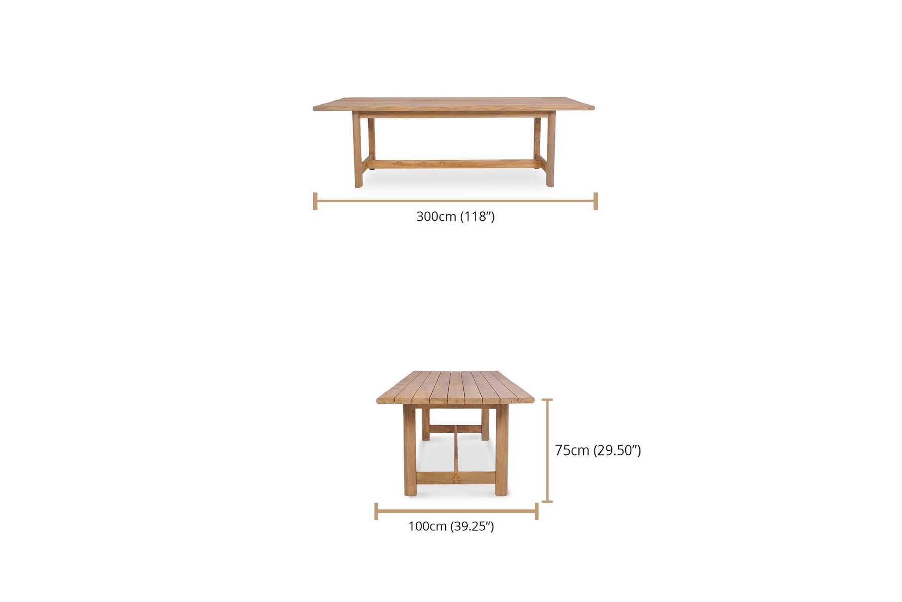 Marco Outdoor Table, L 300cm x W 100cm x H 75cm - Image 7