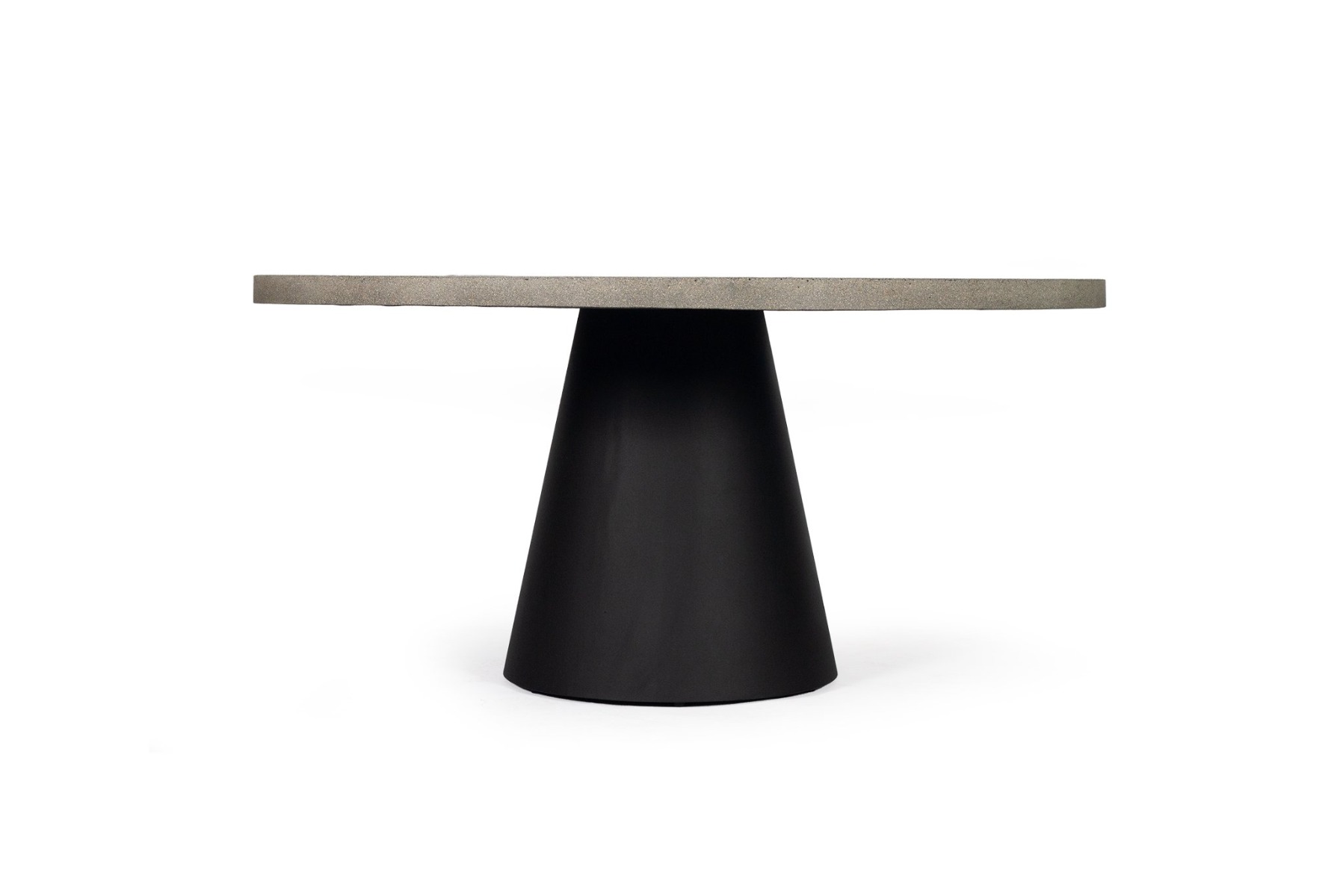 1.2m Avalon Elkstone Round Dining Table – Speckled Grey with Black Powder Coated Cone Base - Image 2