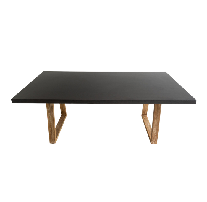 2.4m Sierra Elkstone Rectangular Dining Table – Ebony Black with Light Honey Legs