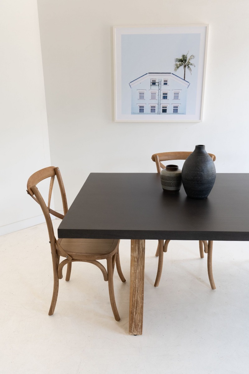 2.4m Sierra Elkstone Rectangular Dining Table – Ebony Black with Light Honey Legs - Image 7