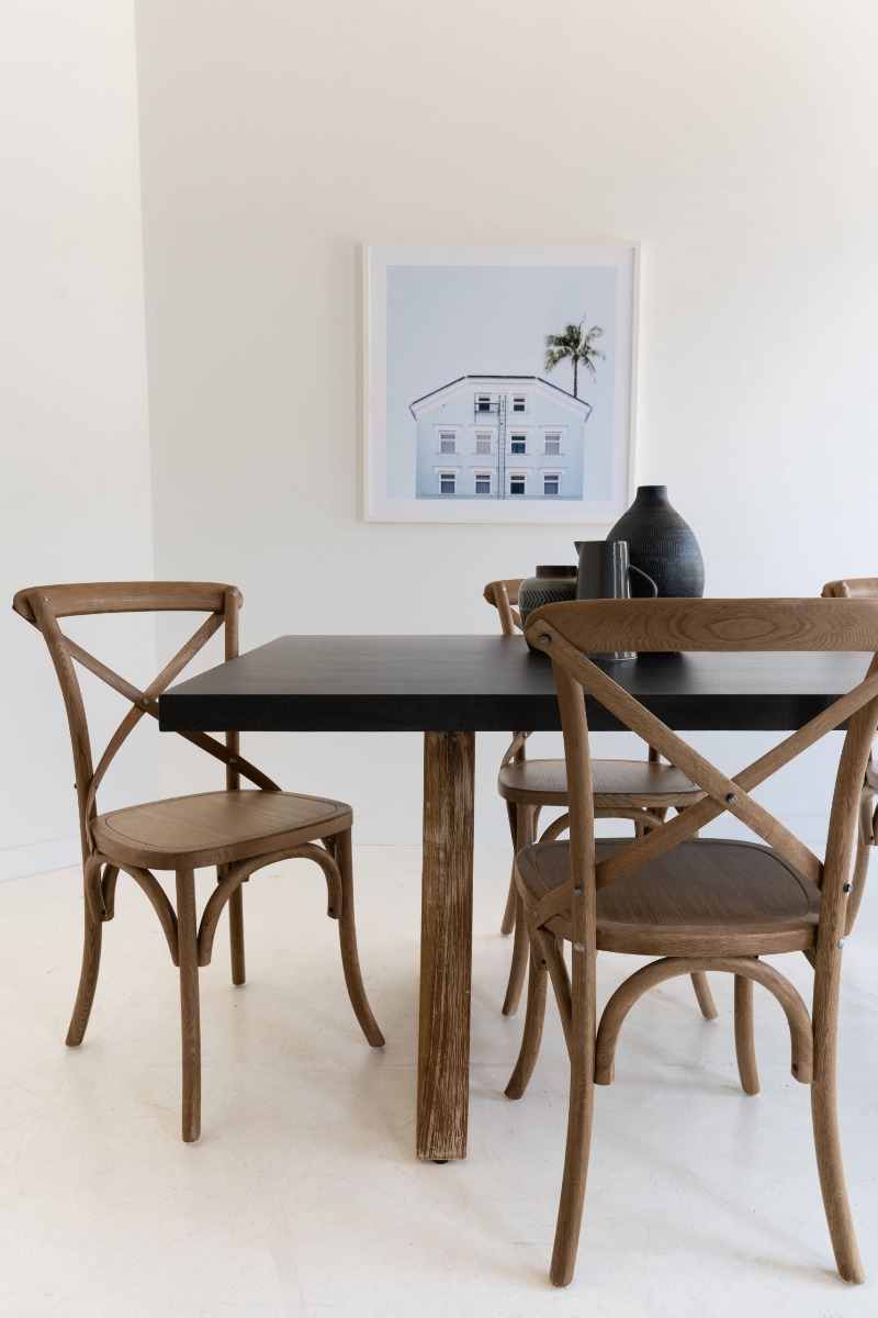 2.4m Sierra Elkstone Rectangular Dining Table – Ebony Black with Light Honey Legs - Image 8