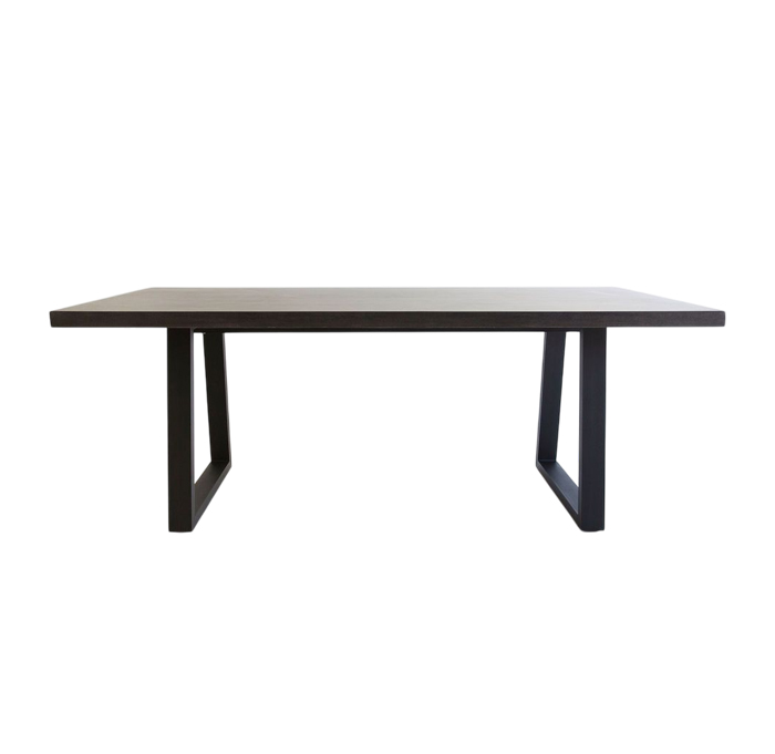 2.4m Sierra Elkstone Rectangular Dining Table – Ebony Black with Black Powder Coated Legs