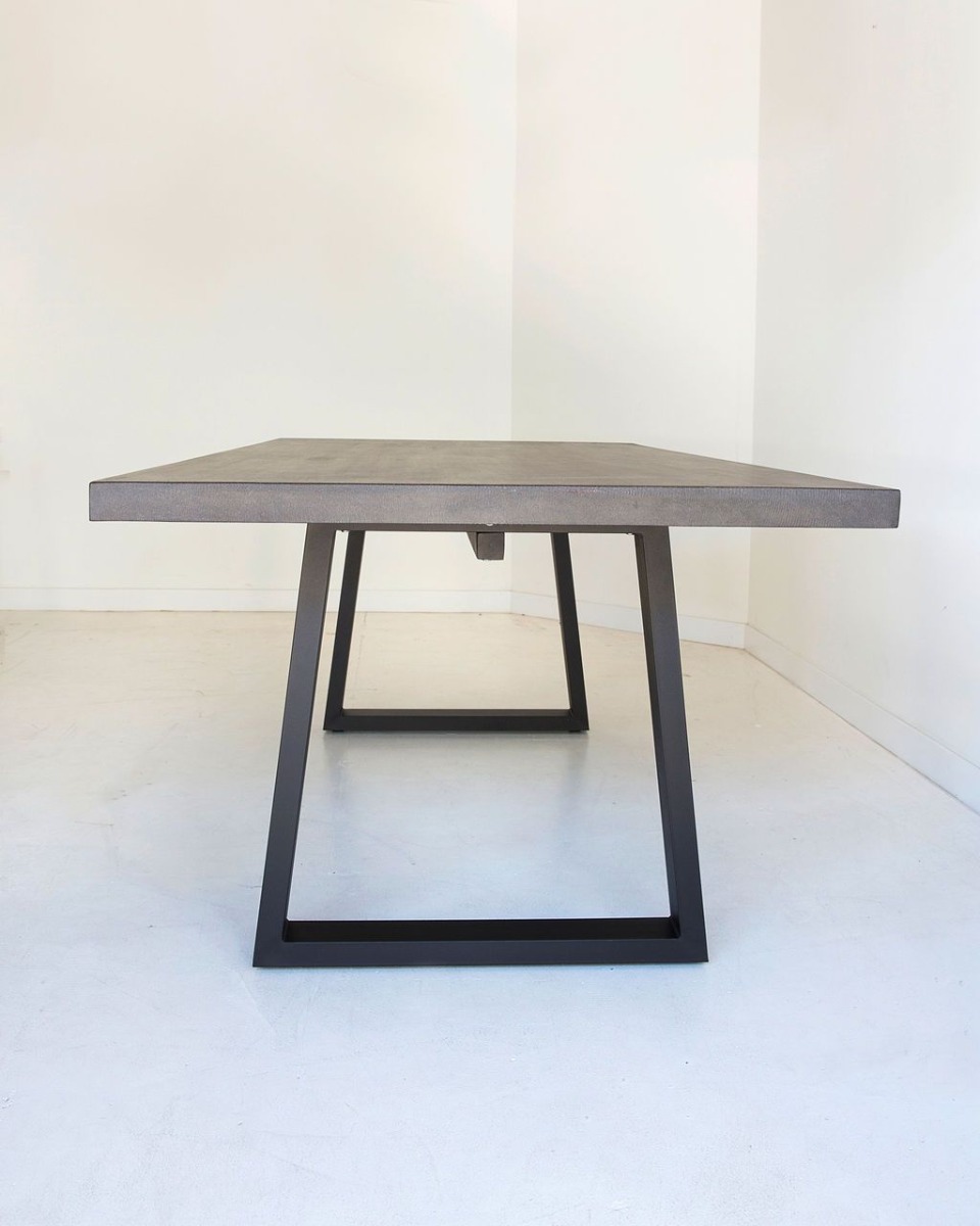 2.4m Sierra Elkstone Rectangular Dining Table – Ebony Black with Black Powder Coated Legs - Image 3