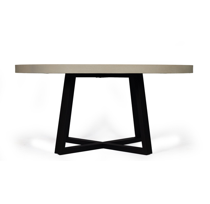 1.6m Alta Elkstone Round Dining Table – Beige with Black Powder Coated Legs - Image 2