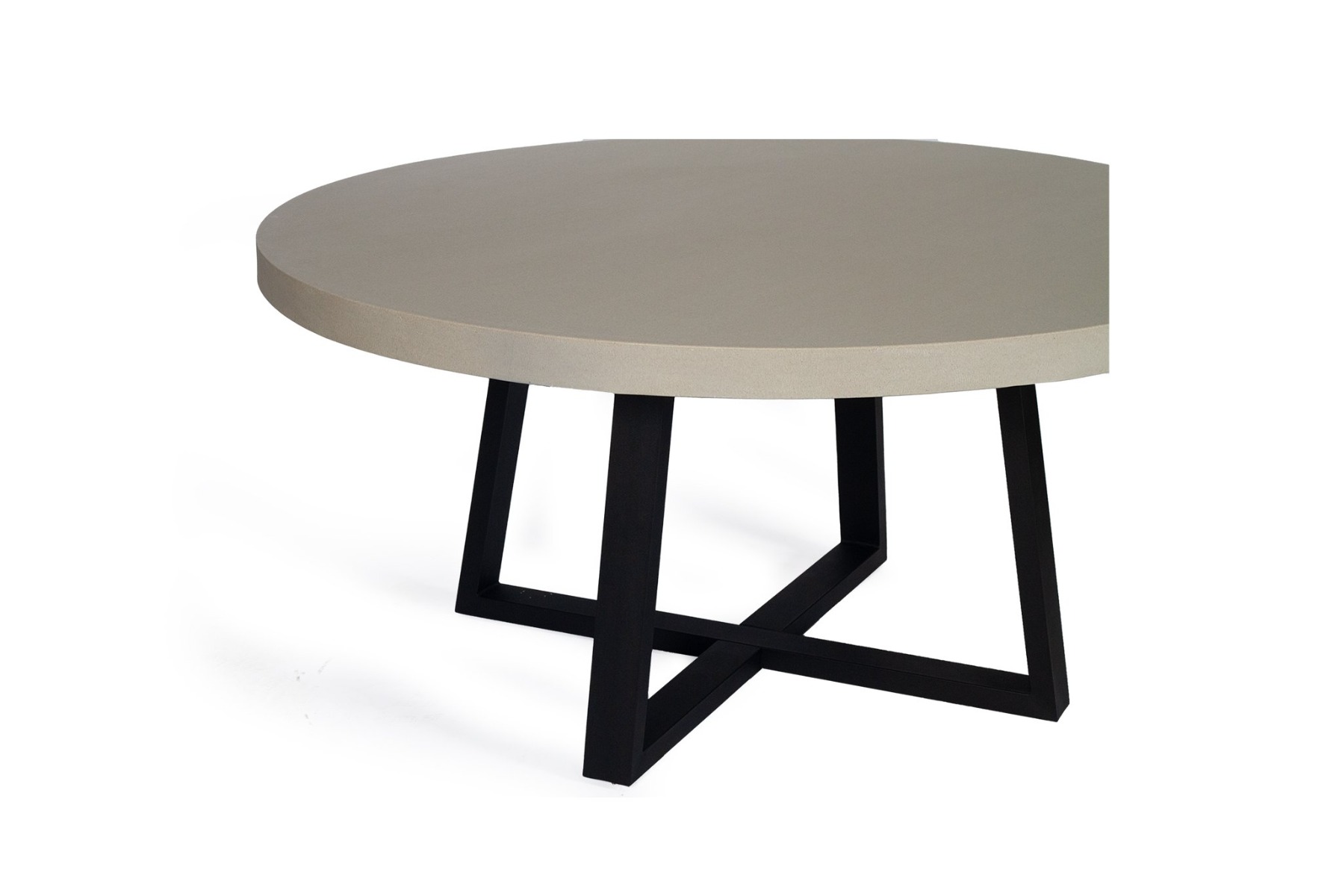 1.6m Alta Elkstone Round Dining Table – Beige with Black Powder Coated Legs - Image 4