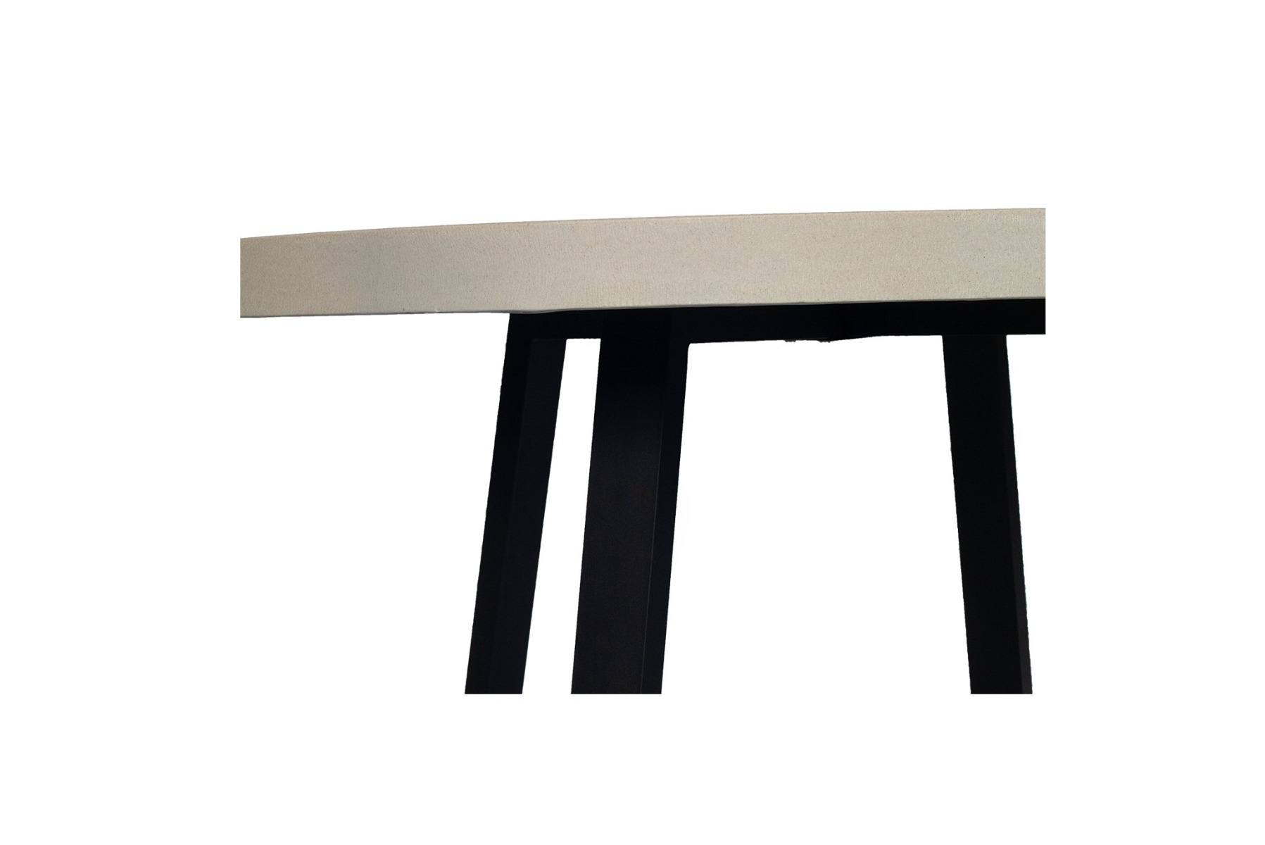 1.6m Alta Elkstone Round Dining Table – Beige with Black Powder Coated Legs - Image 5