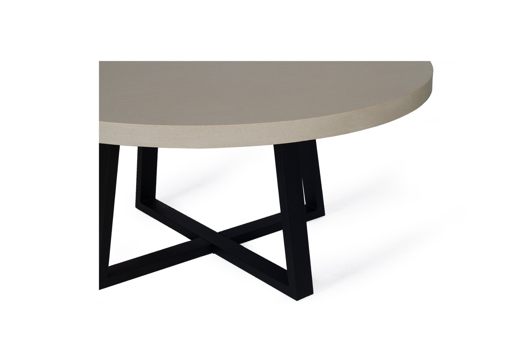 1.6m Alta Elkstone Round Dining Table – Beige with Black Powder Coated Legs - Image 6
