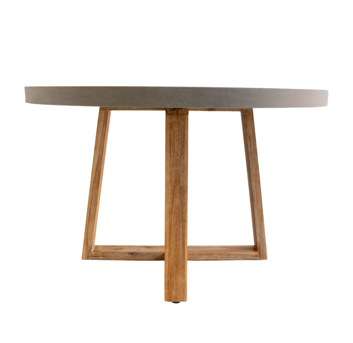 1.0m Alta Elkstone RoundDining Table – Pebble Grey with Light Honey Legs