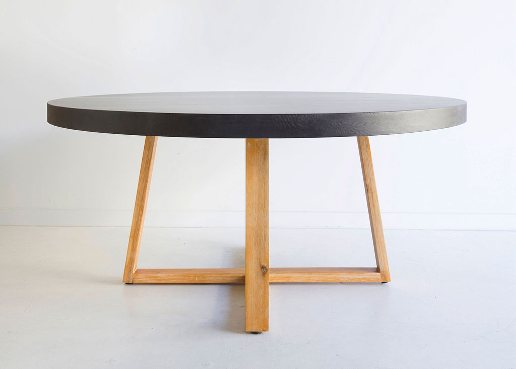 1.6m Alta Elkstone Round Dining Table – Ebony Black with Light Honey Legs - Image 2