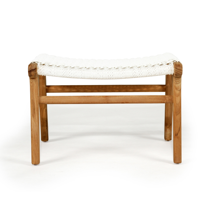 Zen Lazy Chair Ottoman White (Close Weave), W 38cm x D 55cm x H40cm