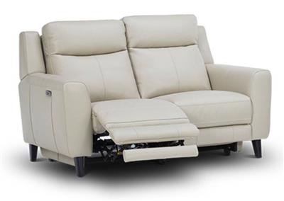 "Newport" Superior Comfort Premium Quality Leather 2 Seater Lounge with 2 Electric Recliners, Beige W159 x D97 x H102 CM (RRP $3499)