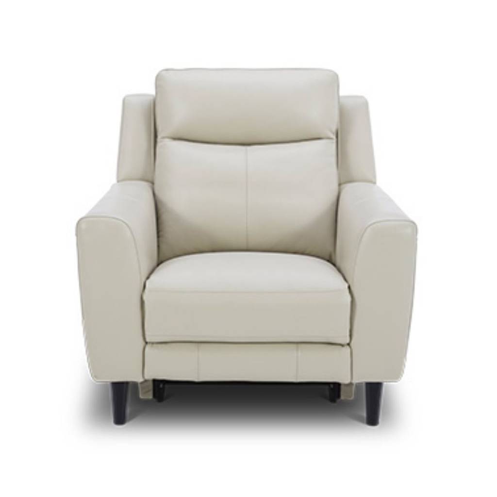 "Newport" Superior Comfort Premium Quality Leather Electric Recliner, Beige W99 x D97 x H102 CM (RRP $2199)