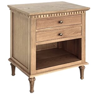 wp-image-tigress-63230.jpg "Maison" Hamptons Style Solid Timber 2 Drawer Bedside Table, Natural Oak 60cmW x 43cmD x 72cmH (RRP $999)