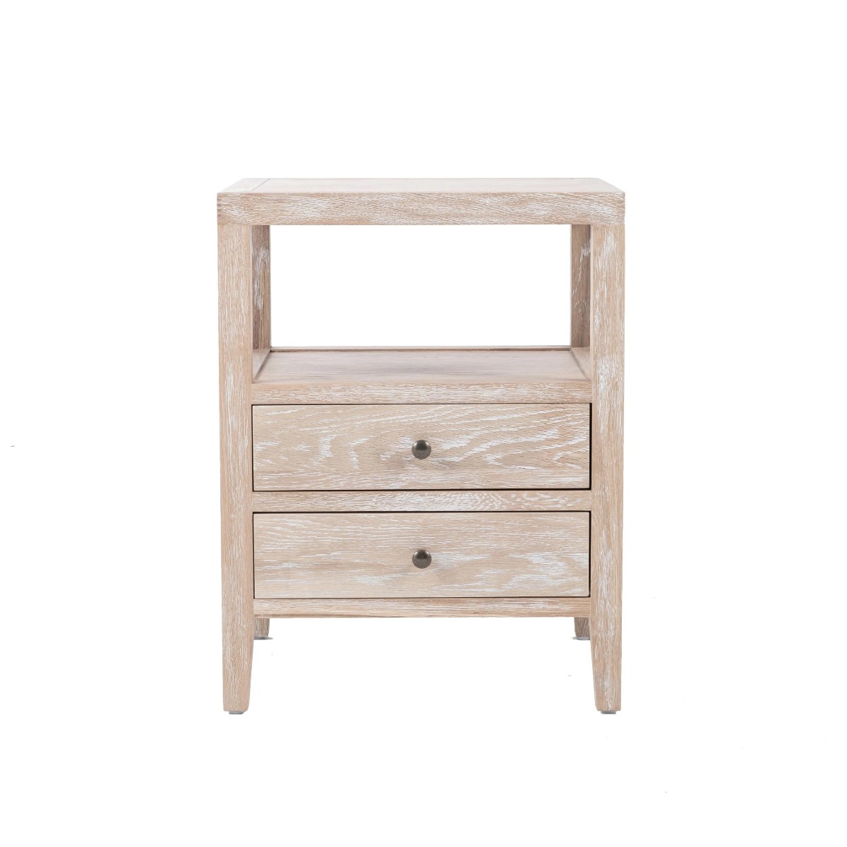"Hayman" Resort Style Solid Timber Side Table, Whitewashed Oak 50cm x 45cm x 65cmH (RRP $799)