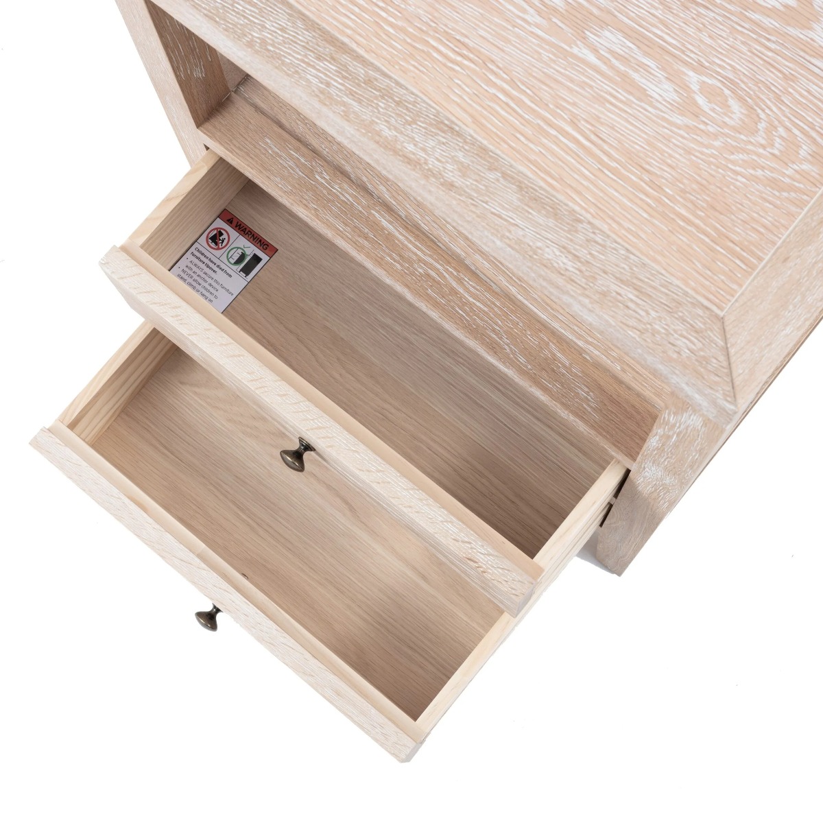 "Hayman" Resort Style Solid Timber Side Table, Whitewashed Oak 50cm x 45cm x 65cmH (RRP $799) - Image 4
