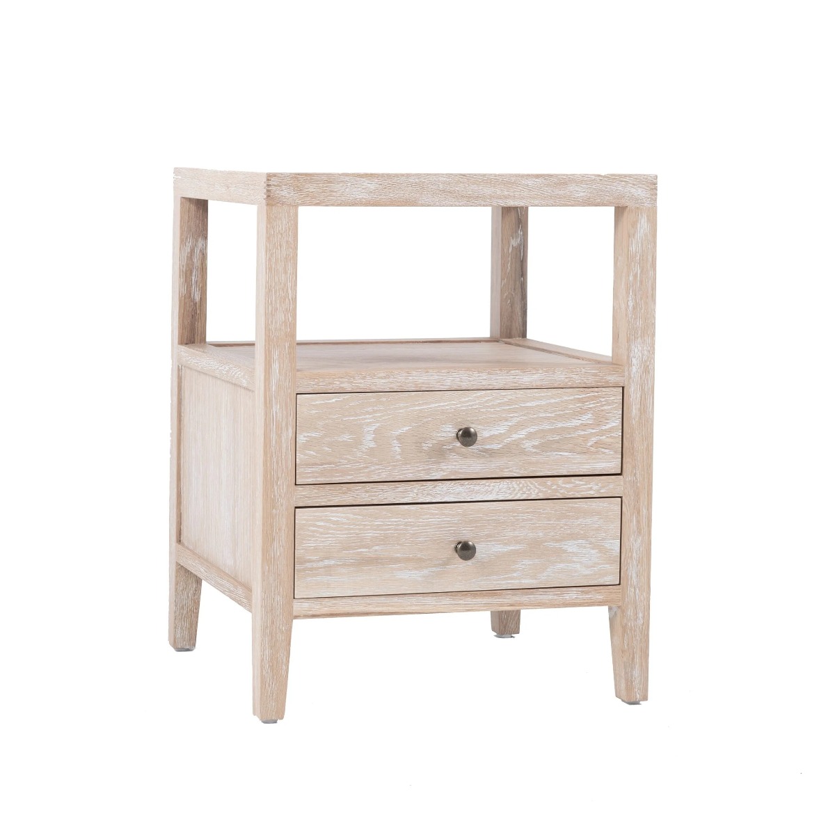 "Hayman" Resort Style Solid Timber Side Table, Whitewashed Oak 50cm x 45cm x 65cmH (RRP $799) - Image 6