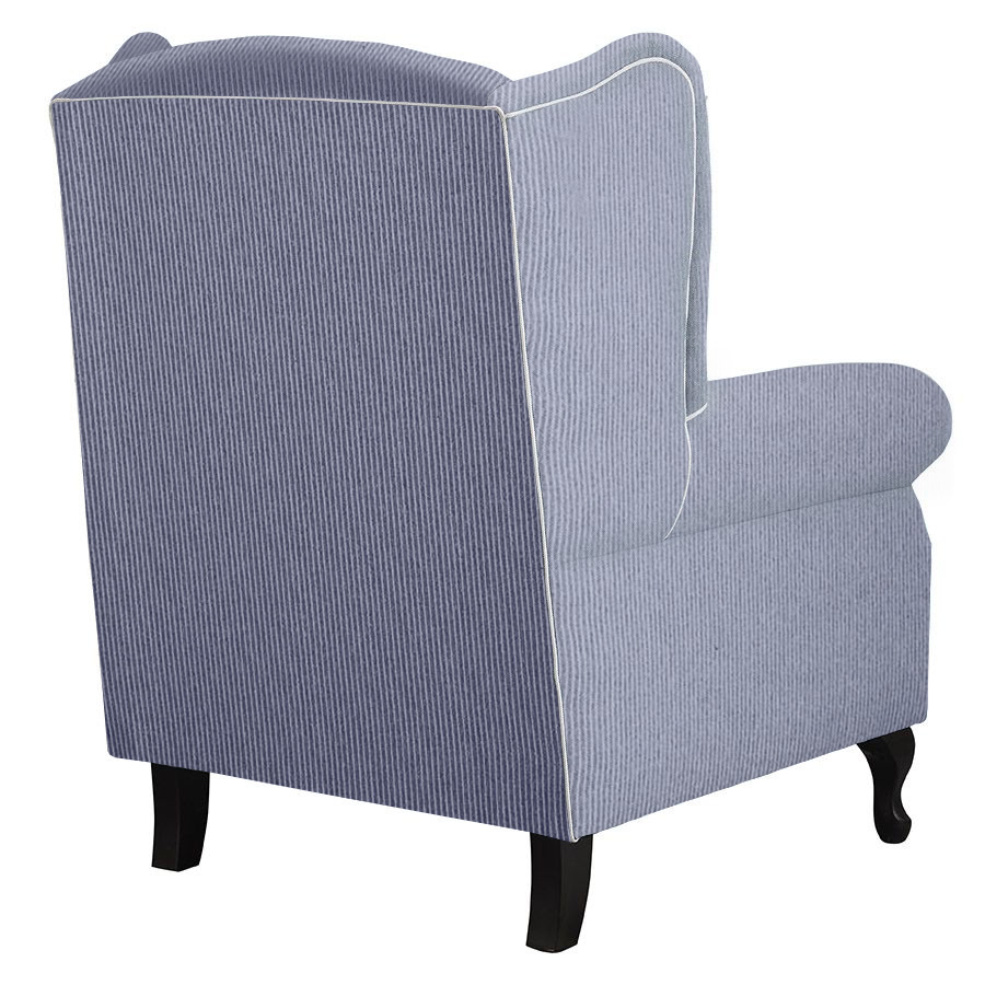 "Aerin" Australian Made Hampton Style Occasional Wing Fabric Armchair Memory Foam, Mello Bay Royal (RRP $2499) - Image 3