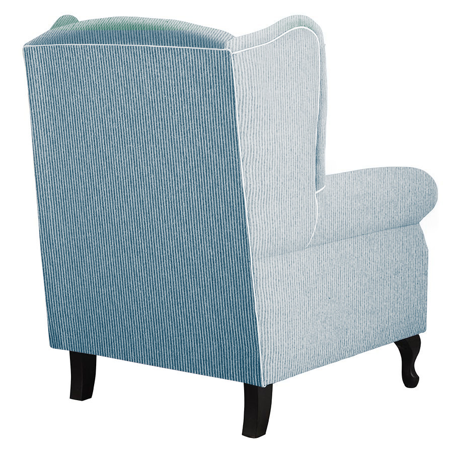 "Aerin" Australian Made Hampton Style Occasional Wing Fabric Armchair Memory Foam, Mello Bay Cameo (RRP $2499) - Image 3