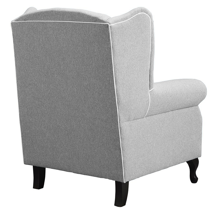 "Aerin" Australian Made Hampton Style Occasional Wing Fabric Armchair Memory Foam, Maine Pewter (RRP $2499) - Image 3