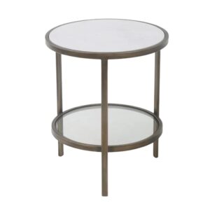 wp-image-tigress-63574.jpg Palladium Brass Iron Marble & Glass Side Table, D 50cm W 50cm H 60cm (RRP $699)