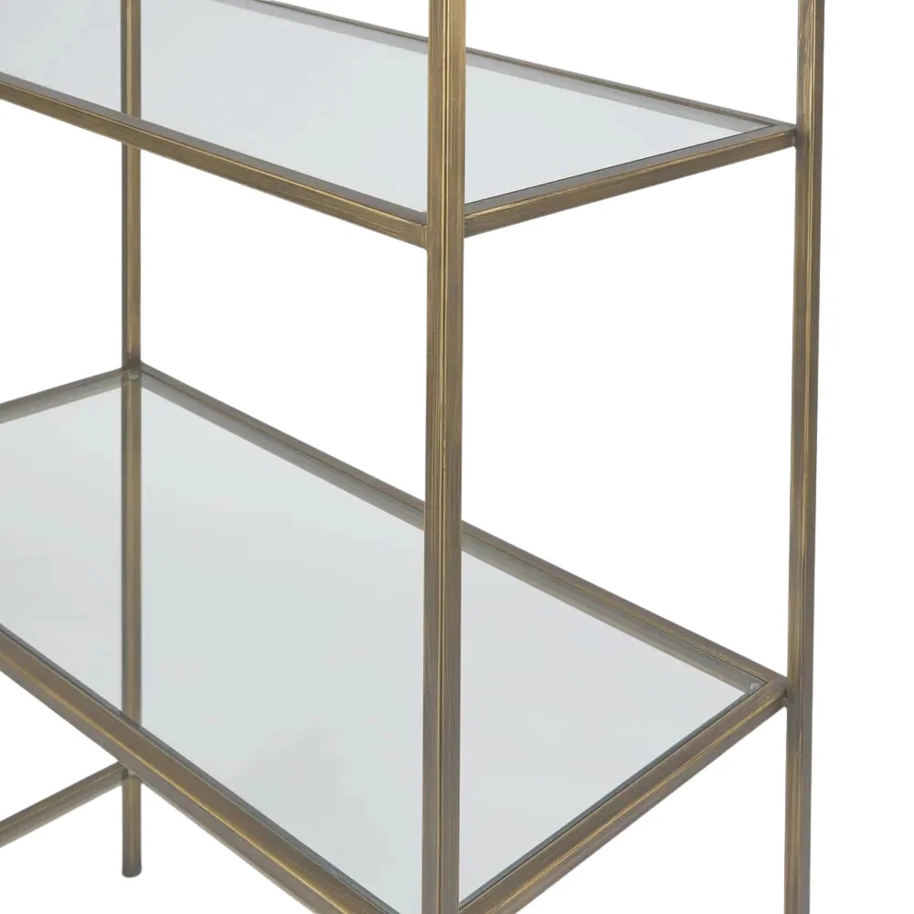 Palladium Brass Iron & Glass Shelf, L 91cm W 38cm H 204.5cm (RRP $1999) - Image 3