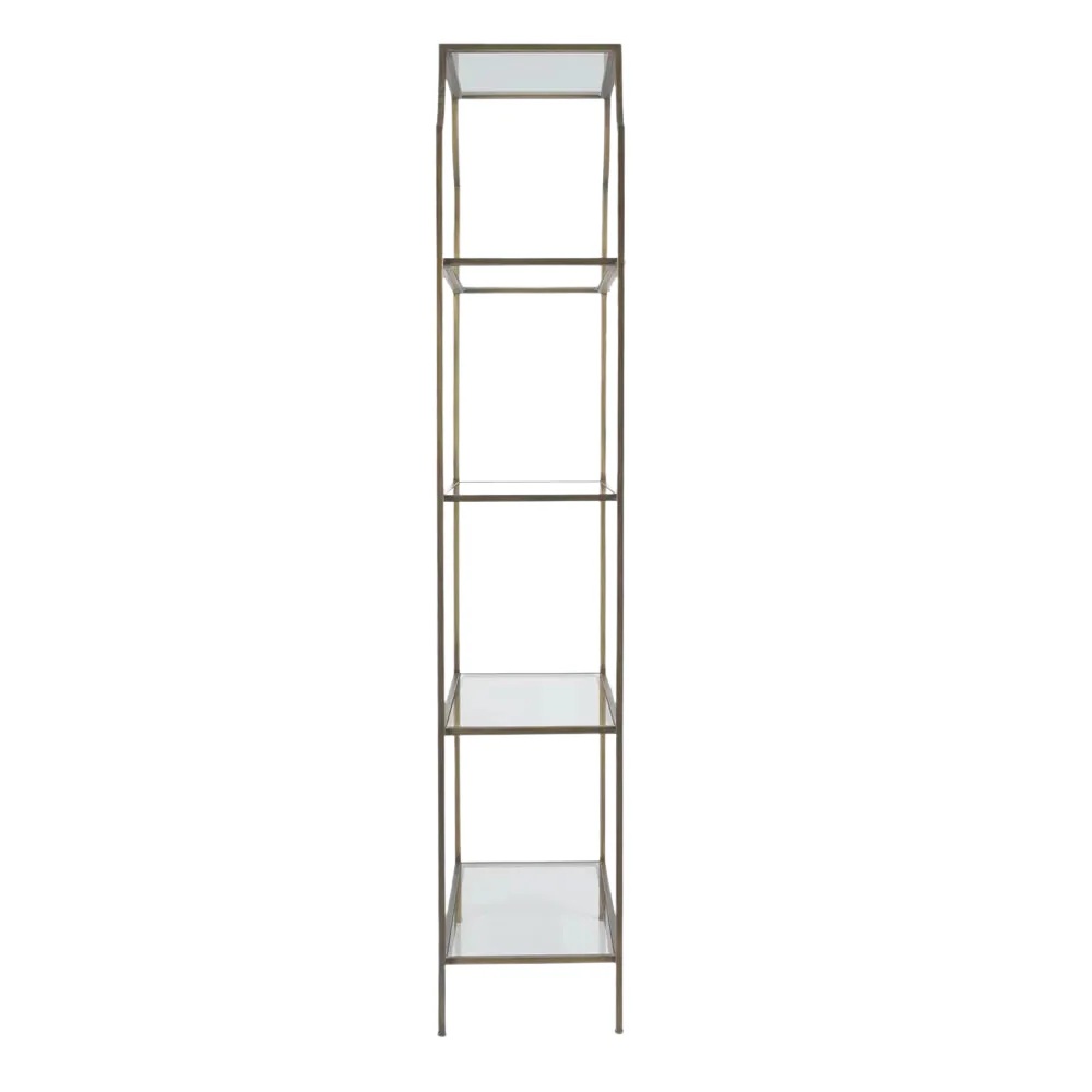 Palladium Brass Iron & Glass Shelf, L 91cm W 38cm H 204.5cm (RRP $1999) - Image 4