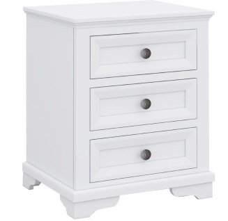"Emily" Hamptons Style Timber Queen Bedroom 4 Piece Tallboy & Bedsides Package in White (RRP $3999) - Image 5