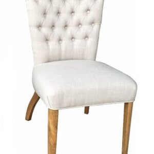 wp-image-tigress-18425.jpg "Dianna" French Provincial Linen Buttoned Dining Chair, Linen with Natural Timber Legs (RRP $449)