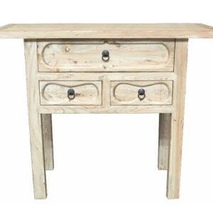 "Kingscliff" Recycled Elm Timber 3 Drawer Hall Console, 105cm x 45cm x85cm